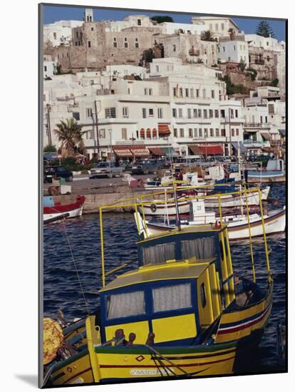 Fishing Boats in the Harbour, Naxos, Cyclades Islands, Greek Islands, Greece-Thouvenin Guy-Mounted Photographic Print