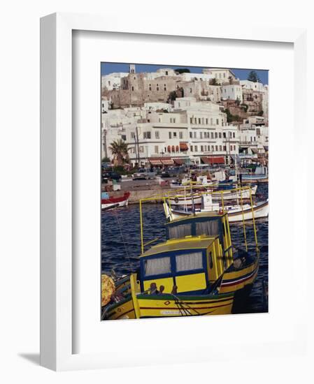 Fishing Boats in the Harbour, Naxos, Cyclades Islands, Greek Islands, Greece-Thouvenin Guy-Framed Photographic Print