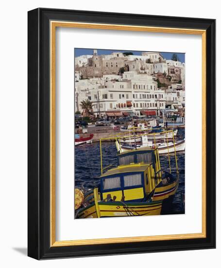 Fishing Boats in the Harbour, Naxos, Cyclades Islands, Greek Islands, Greece-Thouvenin Guy-Framed Photographic Print