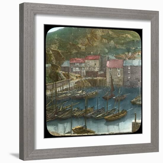 Fishing Boats in the Harbour, Polperro, Cornwall, Late 19th or Early 20th Century-null-Framed Giclee Print