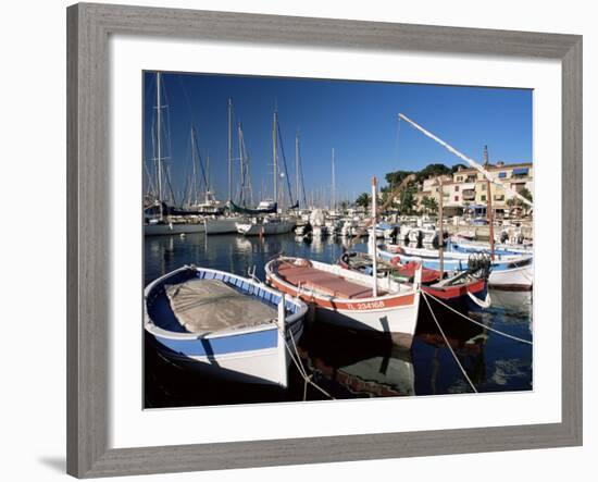 Fishing Boats in the Harbour, Sanary-Sur-Mer, Var, Cote d'Azur, Provence, France-Ruth Tomlinson-Framed Photographic Print