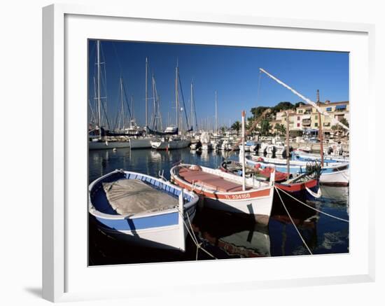 Fishing Boats in the Harbour, Sanary-Sur-Mer, Var, Cote d'Azur, Provence, France-Ruth Tomlinson-Framed Photographic Print