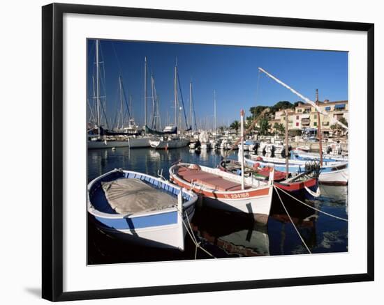 Fishing Boats in the Harbour, Sanary-Sur-Mer, Var, Cote d'Azur, Provence, France-Ruth Tomlinson-Framed Photographic Print