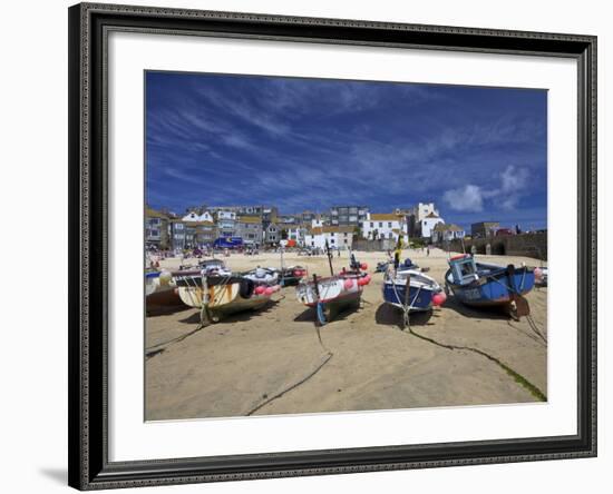 Fishing Boats in the Old Harbour, St. Ives, Cornwall, England, United Kingdom, Europe-Peter Barritt-Framed Photographic Print