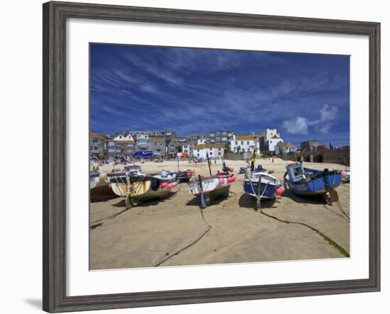 Fishing Boats in the Old Harbour, St. Ives, Cornwall, England, United Kingdom, Europe-Peter Barritt-Framed Photographic Print