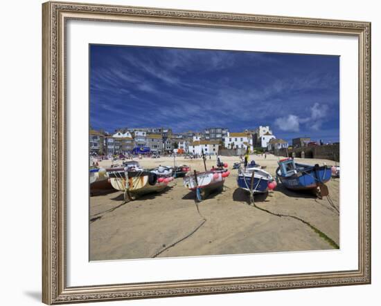 Fishing Boats in the Old Harbour, St. Ives, Cornwall, England, United Kingdom, Europe-Peter Barritt-Framed Photographic Print