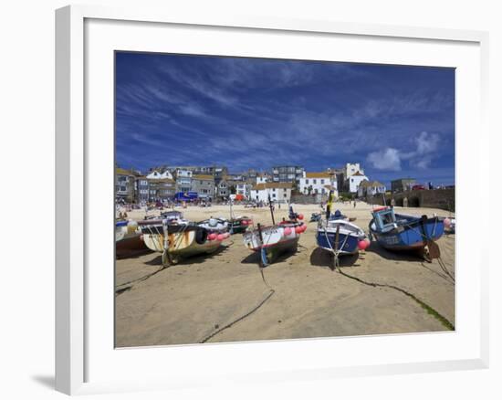 Fishing Boats in the Old Harbour, St. Ives, Cornwall, England, United Kingdom, Europe-Peter Barritt-Framed Photographic Print