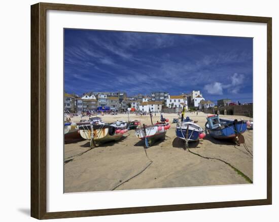 Fishing Boats in the Old Harbour, St. Ives, Cornwall, England, United Kingdom, Europe-Peter Barritt-Framed Photographic Print