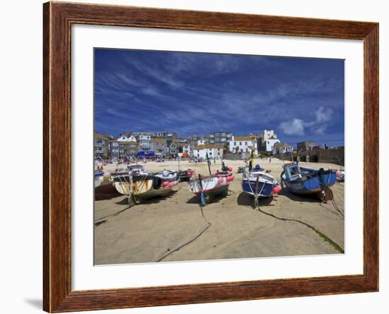 Fishing Boats in the Old Harbour, St. Ives, Cornwall, England, United Kingdom, Europe-Peter Barritt-Framed Photographic Print