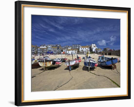 Fishing Boats in the Old Harbour, St. Ives, Cornwall, England, United Kingdom, Europe-Peter Barritt-Framed Photographic Print