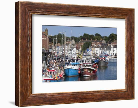 Fishing Boats in the Old Harbour, Weymouth, Dorset, England, United Kingdom, Europe-Stuart Black-Framed Photographic Print