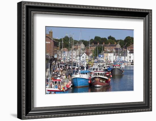 Fishing Boats in the Old Harbour, Weymouth, Dorset, England, United Kingdom, Europe-Stuart Black-Framed Photographic Print