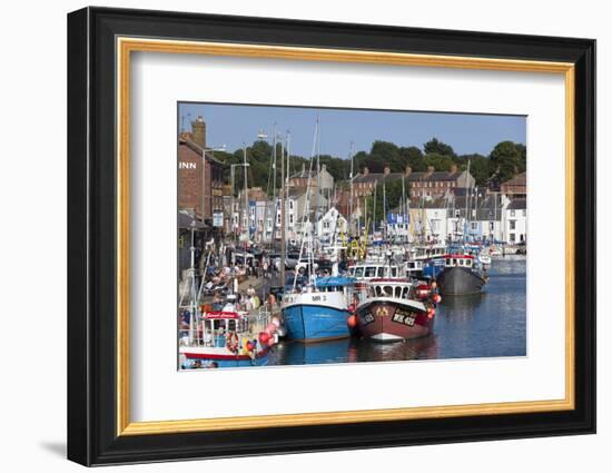 Fishing Boats in the Old Harbour, Weymouth, Dorset, England, United Kingdom, Europe-Stuart Black-Framed Photographic Print