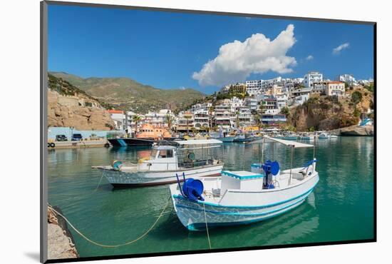 Fishing boats in the port of Agia Galini, South Coast, Crete, Greek Islands, Greece, Europe-Markus Lange-Mounted Photographic Print