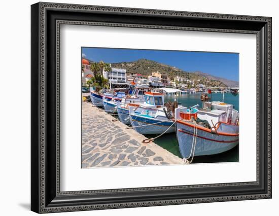 Fishing boats in the port of Elounda, Mirabello Gulf, Lasithi, Crete, Greek Islands, Greece, Europe-Markus Lange-Framed Photographic Print