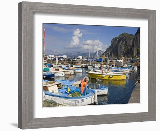 Fishing Boats in the Port of Marina Grande, Capri Island, Bay of Naples, Campania, Italy, Europe-Richard Cummins-Framed Photographic Print