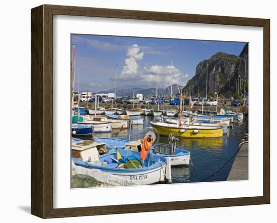 Fishing Boats in the Port of Marina Grande, Capri Island, Bay of Naples, Campania, Italy, Europe-Richard Cummins-Framed Photographic Print
