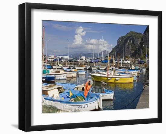 Fishing Boats in the Port of Marina Grande, Capri Island, Bay of Naples, Campania, Italy, Europe-Richard Cummins-Framed Photographic Print