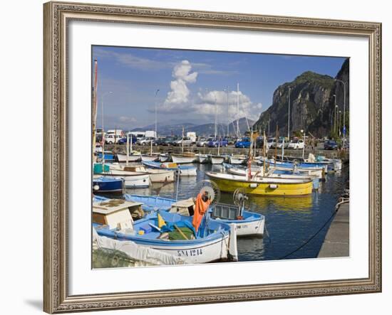 Fishing Boats in the Port of Marina Grande, Capri Island, Bay of Naples, Campania, Italy, Europe-Richard Cummins-Framed Photographic Print