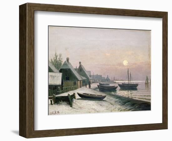 Fishing Boats in the Winter Sunlight-Anders Andersen-Lundby-Framed Giclee Print