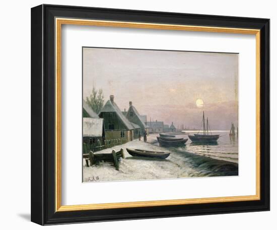 Fishing Boats in the Winter Sunlight-Anders Andersen-Lundby-Framed Giclee Print