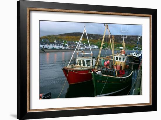 Fishing Boats in Ullapool Harbour at Night, Highland, Scotland-Peter Thompson-Framed Photographic Print