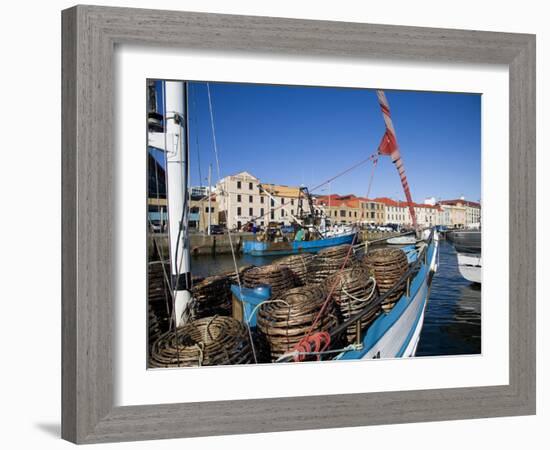 Fishing Boats in Victoria Dock, Hobart, Tasmania-Julian Love-Framed Photographic Print