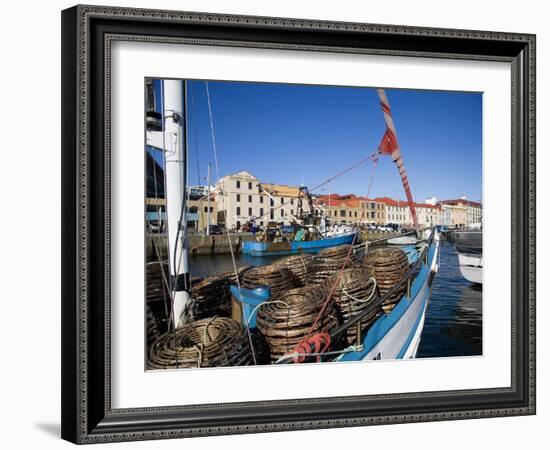 Fishing Boats in Victoria Dock, Hobart, Tasmania-Julian Love-Framed Photographic Print