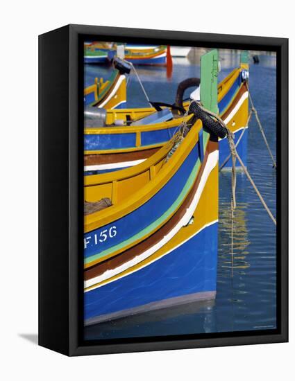 Fishing Boats, Marsaxlokk, Malta-Rex Butcher-Framed Premier Image Canvas