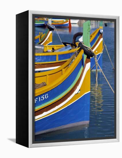 Fishing Boats, Marsaxlokk, Malta-Rex Butcher-Framed Premier Image Canvas