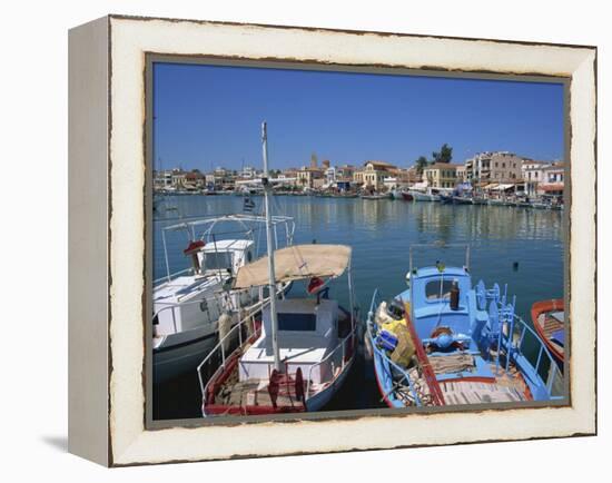 Fishing Boats Moored in Harbour, Aegina Town, Aegina, Saronic Islands, Greek Islands, Greece-Lightfoot Jeremy-Framed Premier Image Canvas