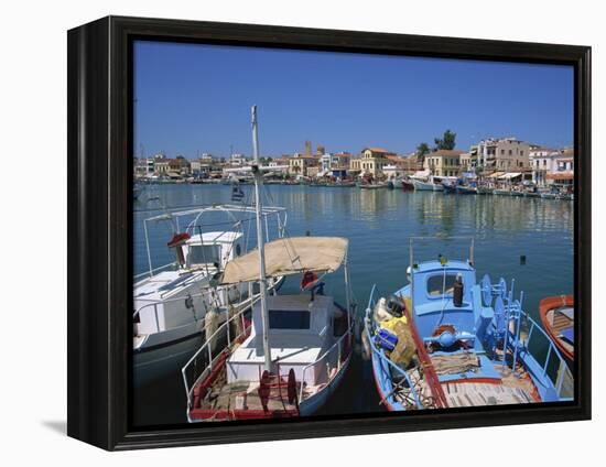 Fishing Boats Moored in Harbour, Aegina Town, Aegina, Saronic Islands, Greek Islands, Greece-Lightfoot Jeremy-Framed Premier Image Canvas