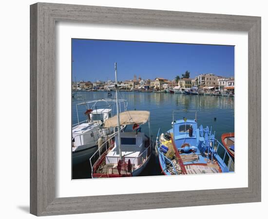 Fishing Boats Moored in Harbour, Aegina Town, Aegina, Saronic Islands, Greek Islands, Greece-Lightfoot Jeremy-Framed Photographic Print