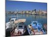 Fishing Boats Moored in Harbour, Aegina Town, Aegina, Saronic Islands, Greek Islands, Greece-Lightfoot Jeremy-Mounted Photographic Print