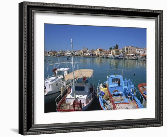 Fishing Boats Moored in Harbour, Aegina Town, Aegina, Saronic Islands, Greek Islands, Greece-Lightfoot Jeremy-Framed Photographic Print