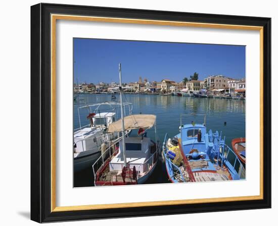 Fishing Boats Moored in Harbour, Aegina Town, Aegina, Saronic Islands, Greek Islands, Greece-Lightfoot Jeremy-Framed Photographic Print