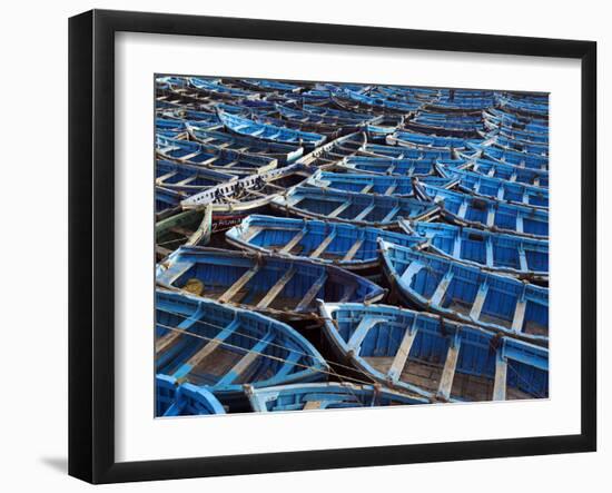 Fishing Boats Moored in the Harbour at Essaouira, Morocco-Julian Love-Framed Photographic Print