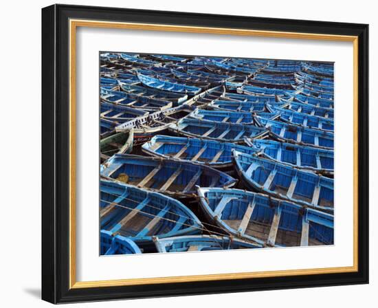 Fishing Boats Moored in the Harbour at Essaouira, Morocco-Julian Love-Framed Photographic Print