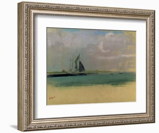 Fishing Boats Moored in the Harbour, C.1869-Edgar Degas-Framed Giclee Print