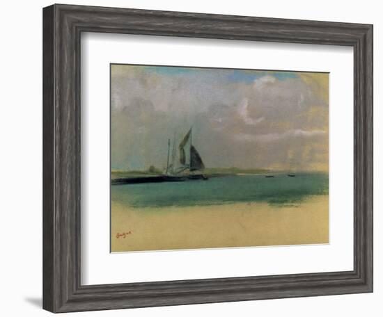 Fishing Boats Moored in the Harbour, C.1869-Edgar Degas-Framed Giclee Print