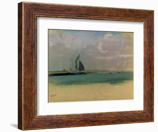 Fishing Boats Moored in the Harbour, C.1869-Edgar Degas-Framed Giclee Print