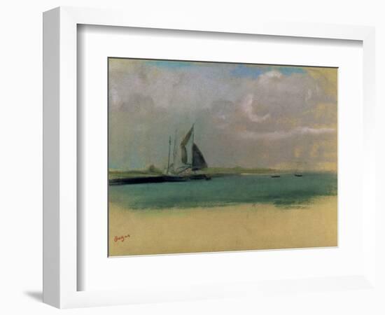 Fishing Boats Moored in the Harbour, C.1869-Edgar Degas-Framed Giclee Print