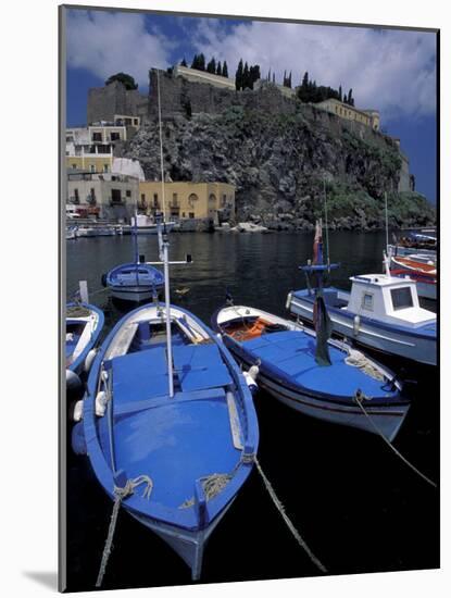 Fishing Boats Moored in the Port of Lipari, Sicily, Italy-Michele Molinari-Mounted Photographic Print
