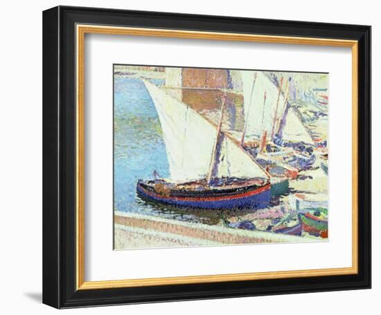 Fishing Boats (Oil on Canvas)-Henri Martin-Framed Giclee Print