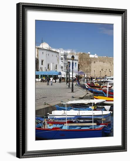 Fishing Boats, Old Port Canal With Kasbah Wall in Background, Bizerte, Tunisia-Dallas & John Heaton-Framed Photographic Print