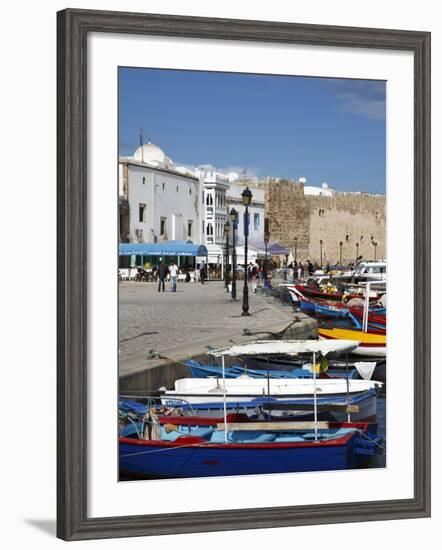 Fishing Boats, Old Port Canal With Kasbah Wall in Background, Bizerte, Tunisia-Dallas & John Heaton-Framed Photographic Print