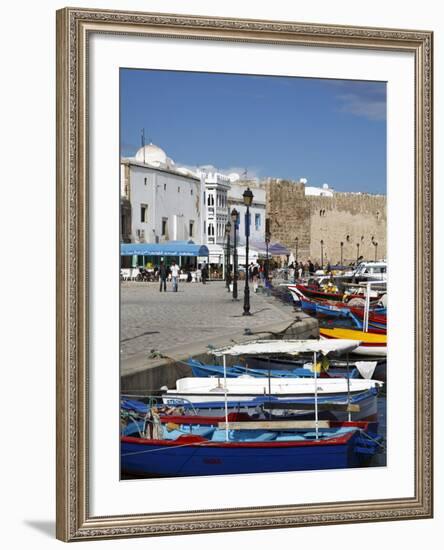 Fishing Boats, Old Port Canal With Kasbah Wall in Background, Bizerte, Tunisia-Dallas & John Heaton-Framed Photographic Print