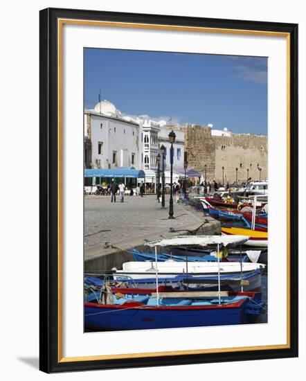 Fishing Boats, Old Port Canal With Kasbah Wall in Background, Bizerte, Tunisia-Dallas & John Heaton-Framed Photographic Print