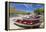 Fishing Boats on Beach, Tarrafal, Santiago Island, Cape Verde-Peter Adams-Framed Premier Image Canvas