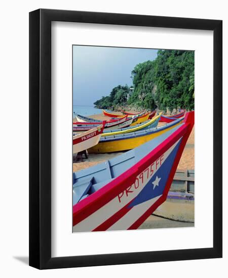 Fishing Boats on Crashboat Beach, Puerto Rico-George Oze-Framed Photographic Print